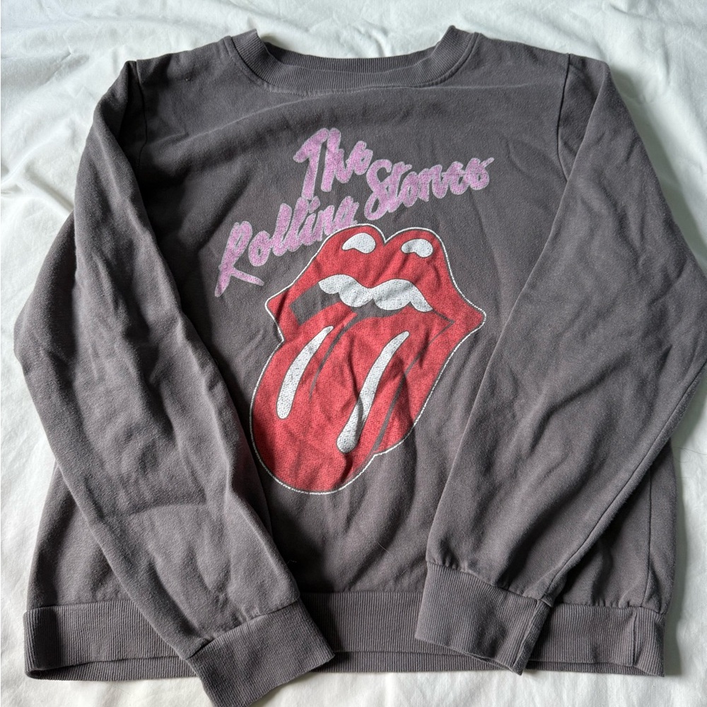 The Rolling Stones Gray Sweater with Red Logo